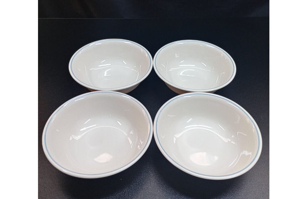 Corelle Blue Lily 6-1/4" Cereal/Soup Bowls Set of4 Blue Stripe